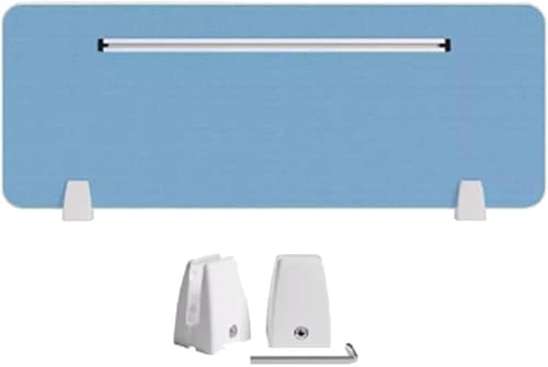 ININOSNP Freistehend 1 vertikales Sichtschutzpanel mit Kartenschlitz auf dem Tisch, das Lärm und visuelle Störungen reduzieren kann Privatsphäre(Blue-a,30x90 cm) von ININOSNP