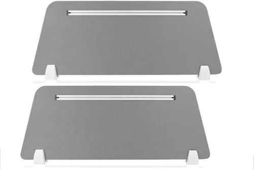 ININOSNP Freistehend 2 Desktop-Sichtschutz-Trennwände zur Lärmreduzierung, Schlitztrennwände fürs Büro Privatsphäre(Grigio,90x30cm) von ININOSNP