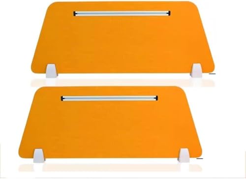 ININOSNP Freistehend 2 Desktop-Sichtschutz-Trennwände zur Lärmreduzierung, Schlitztrennwände fürs Büro Privatsphäre(Orange,80X30cm) von ININOSNP