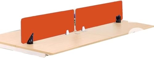 ININOSNP Freistehend 2 Schreibtische, Sichtschutzwand, unabhängige Schreibtisch-Trennwand, Geräuschreduzierung und Schallschutztrennwand Privatsphäre(Orange,30X80X0.5CM) von ININOSNP