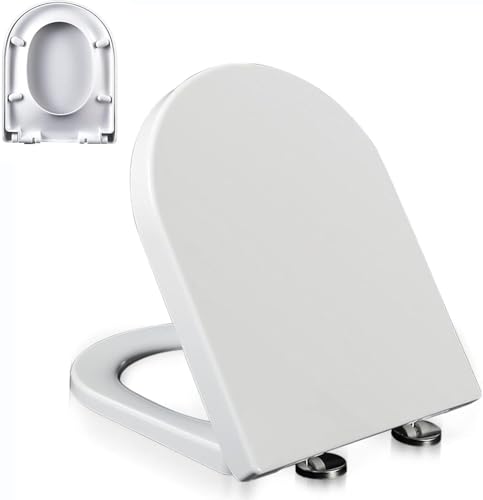ININOSNP Geräuschlos schließender Toilettendeckel 1 x U-förmiger Toilettensitz mit verstellbaren Scharnieren mit Soft-Close-Funktion, hergestellt aus Harnstoff-Formaldehyd-Harz. von ININOSNP