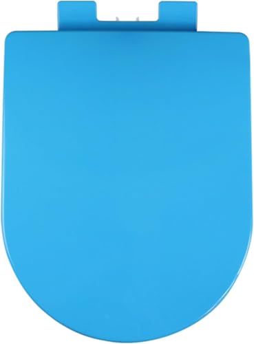 ININOSNP Geräuschlos schließender Toilettendeckel Blauer, U-förmiger, gepolsterter, geschlossener Toilettensitz mit Schnellverschlussknopf von ININOSNP
