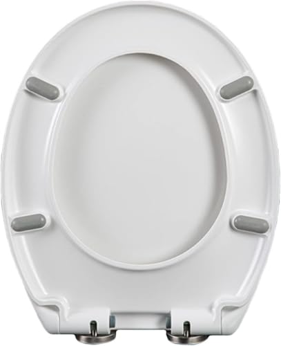 ININOSNP Geräuschlos schließender Toilettendeckel Elliptischer Toilettensitz mit Absenkautomatik und Schnellverschluss von ININOSNP