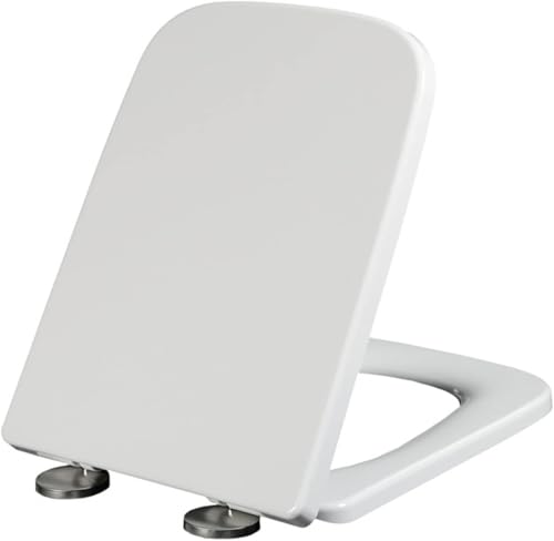 ININOSNP Geräuschlos schließender Toilettendeckel Ersatz-Toilettensitz mit Absenkautomatik und robustem UF-Material(33.5x45cm) von ININOSNP