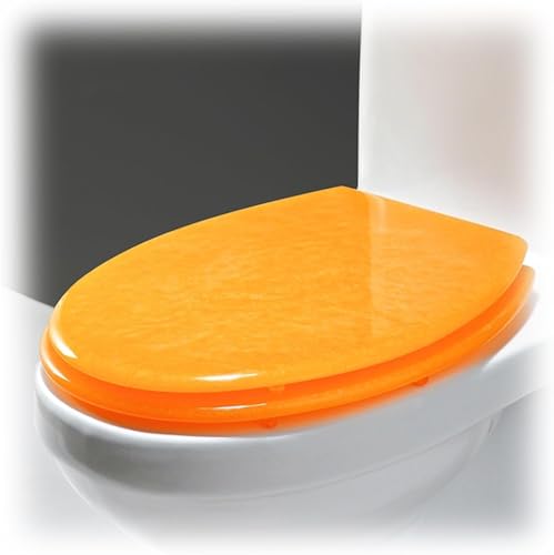 ININOSNP Geräuschlos schließender Toilettendeckel Flash-Toilettensitz mit Absenkautomatik und Schnellverschluss(Orange) von ININOSNP