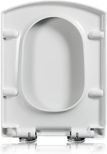 ININOSNP Geräuschlos schließender Toilettendeckel Langsam schließender rechteckiger Toilettensitz aus PP, verdickte Version von ININOSNP