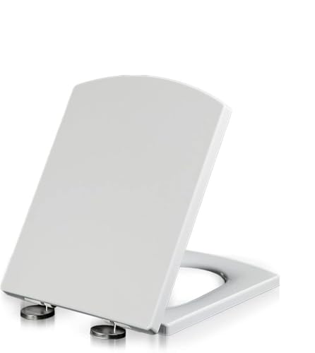 ININOSNP Geräuschlos schließender Toilettendeckel Quadratischer Toilettensitz, oberer Fester runder quadratischer Toilettensitzbezug von ININOSNP