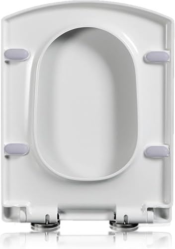ININOSNP Geräuschlos schließender Toilettendeckel Quadratischer Toilettensitz mit Absenkautomatik, leicht zu reinigendes Design mit verstellbaren Scharnieren, modernes quadratisches Design von ININOSNP