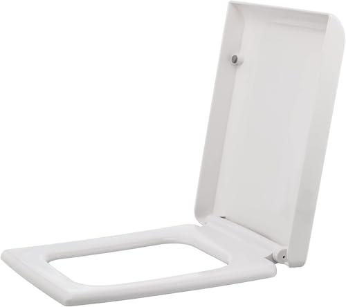 ININOSNP Geräuschlos schließender Toilettendeckel Quadratischer Toilettensitz mit Absenkautomatik und verstellbaren Scharnieren von ININOSNP