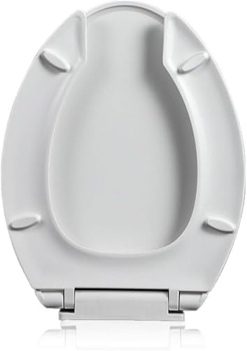 ININOSNP Geräuschlos schließender Toilettendeckel Robuster, verlängerter Toilettensitz mit offener Frontabdeckung, hergestellt aus strapazierfähigem Polypropylen-Kunststoff von ININOSNP