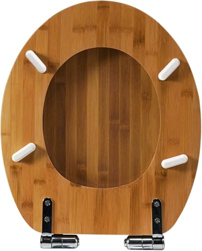 ININOSNP Geräuschlos schließender Toilettendeckel Robuster Toilettensitz aus Holz mit Absenkautomatik · Schnellverschluss-Design von ININOSNP
