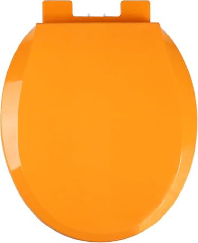 ININOSNP Geräuschlos schließender Toilettendeckel Runder Toilettensitz mit Absenkautomatik – Schnellverschluss-Scharnierkissen(Orange) von ININOSNP