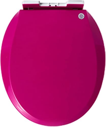 ININOSNP Geräuschlos schließender Toilettendeckel Runder Toilettensitz mit Absenkautomatik – Schnellverschluss-Scharnierkissen(Purple) von ININOSNP