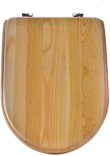 ININOSNP Geräuschlos schließender Toilettendeckel Toilettensitz aus Holz – langsam schließend, antibakteriell, Befestigung unten for das Badezimmer zu Hause(Small U) von ININOSNP