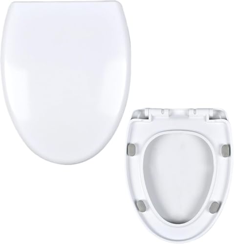 ININOSNP Geräuschlos schließender Toilettendeckel Toilettensitz mit Absenkautomatik, leicht zu installieren und zu entfernen. Sitz mit stoßdämpfendem Kissen for optimale Passform, 1 Stück von ININOSNP