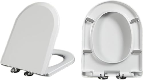 ININOSNP Geräuschlos schließender Toilettendeckel Toilettensitz mit U-förmigem Kissen und Schnellverschluss, konzipiert for die Feste Installation auf Sanitärkeramik. Einzelpackung.(02D 35.5 * 44cm) von ININOSNP