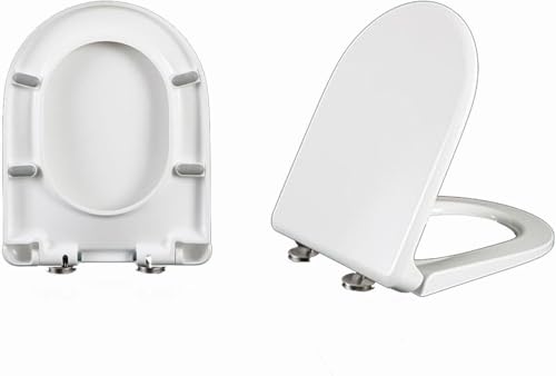 ININOSNP Geräuschlos schließender Toilettendeckel Toilettensitz mit U-förmigem Kissen und Schnellverschluss, konzipiert for die Feste Installation auf Sanitärkeramik. Einzelpackung.(02R 37 * 46cm) von ININOSNP