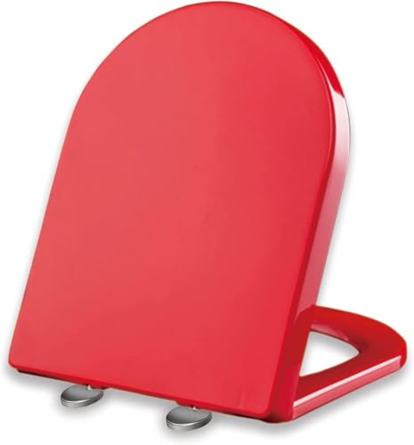 ININOSNP Geräuschlos schließender Toilettendeckel U-förmiger Toilettensitzring mit langsamer Freigabe und Schnellfreigabemechanismus(Rosso) von ININOSNP