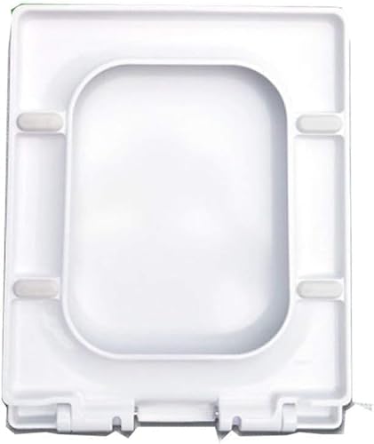ININOSNP Geräuschlos schließender Toilettendeckel Universeller Dicker quadratischer Toilettensitzbezug – langsam schließend, antibakteriell, weiß, 44 x 36,5 cm von ININOSNP