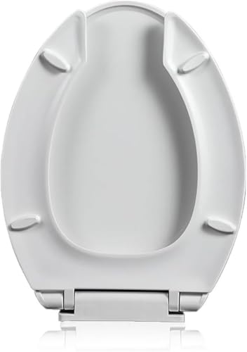 ININOSNP Geräuschlos schließender Toilettendeckel Verlängerter kommerzieller Toilettensitz mit Soft-Close-Deckel und Schnellverschlussmechanismus von ININOSNP