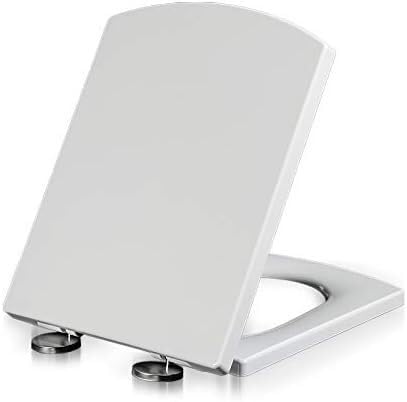 ININOSNP Geräuschlos schließender Toilettendeckel Weißer Toilettensitz mit Absenkautomatik und Schnellverschluss von ININOSNP