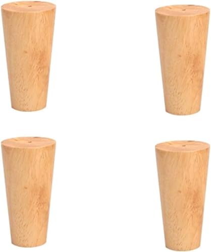 ININOSNP Gummi-Möbelbeine aus Holz, Moderne Sofabeine, TV-Tisch-Tischbeine, Couchtisch-Esstisch-Ersatzbeine mit Schrauben, 4er-Pack, 8 cm–80 cm (Color : Wood Color, Size : 12cm/4.7in) von ININOSNP