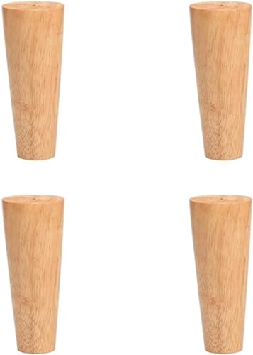 ININOSNP Gummi-Möbelbeine aus Holz, Moderne Sofabeine, TV-Tisch-Tischbeine, Couchtisch-Esstisch-Ersatzbeine mit Schrauben, 4er-Pack, 8 cm–80 cm (Color : Wood Color, Size : 18cm/7.1in) von ININOSNP