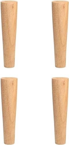 ININOSNP Gummi-Möbelbeine aus Holz, Moderne Sofabeine, TV-Tisch-Tischbeine, Couchtisch-Esstisch-Ersatzbeine mit Schrauben, 4er-Pack, 8 cm–80 cm (Color : Wood Color, Size : 25cm/9.8in) von ININOSNP