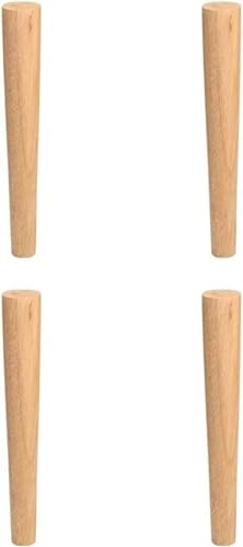 ININOSNP Gummi-Möbelbeine aus Holz, Moderne Sofabeine, TV-Tisch-Tischbeine, Couchtisch-Esstisch-Ersatzbeine mit Schrauben, 4er-Pack, 8 cm–80 cm (Color : Wood Color, Size : 60cm/23.6in) von ININOSNP