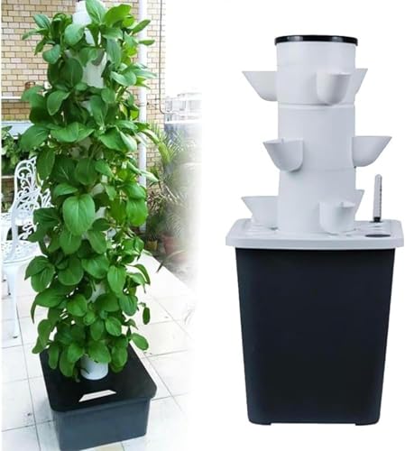 ININOSNP Intelligentes Hydroponiksystem Allgemeine Anbau-Kits for Kräuter, Obst und GemüseObsttürmeGarten-Hydroponik-Turm-Anbausystem(15 Holes) von ININOSNP