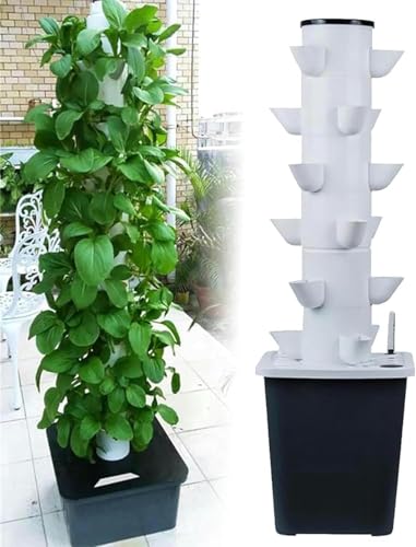 ININOSNP Intelligentes Hydroponiksystem Hydroponic Tower Garden Hydroponic System - Netzwerk-Blumentopf-Set for den Flachbettanbau von Kräutern, Obst und Gemüse(30 Holes) von ININOSNP