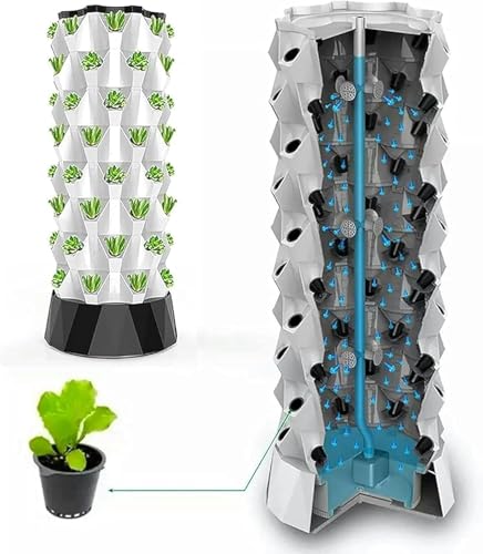 ININOSNP Intelligentes Hydroponiksystem Hydroponisches Anbausystem for den Innenbereich, Pflanzkasten mit Säulenturm, Hydroponisches Anbauset, EIN Set(10 Layers) von ININOSNP