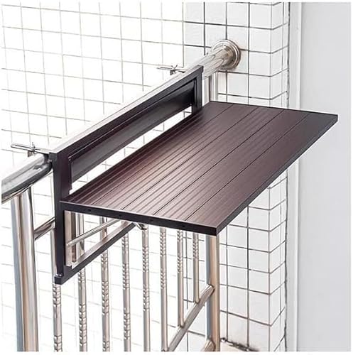 ININOSNP Klappbarer Balkontisch Balkon-Stehtisch mit Geländer, Klappbarer Geländertisch for den Außenbereich for die Terrasse(90x43.3cm) von ININOSNP