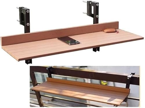 ININOSNP Klappbarer Balkontisch Klapptisch for Terrassengeländer, Balkongeländertisch aus Edelstahl, Klappbarer Terrassentisch for den Garten von ININOSNP