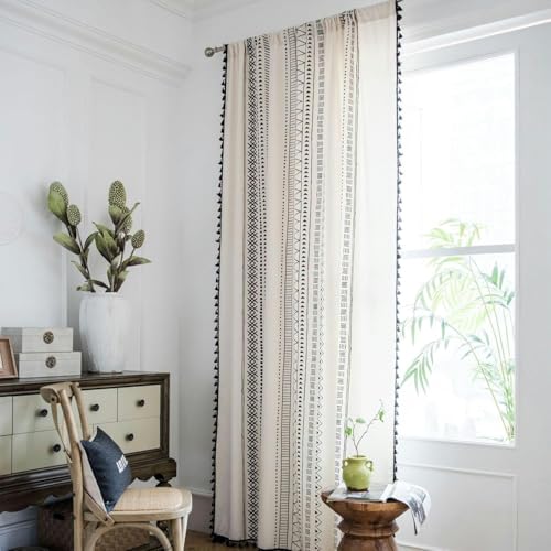 ININOSNP Leicht Retro-Vorhänge, geeignet for die Heimdekoration, halbblickdichtes Design(Perforated,150 * 260 cm) von ININOSNP