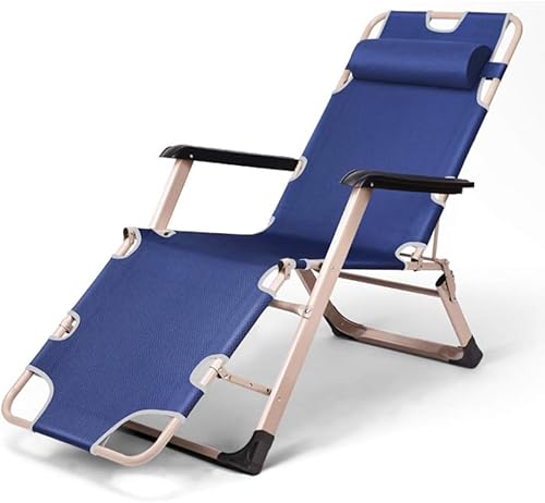 ININOSNP Memory-Schaum-Klappbett Balkon Freizeitstuhl Klappbett Büro Nickerchenmatte Ergonomischer Nickerchenstuhl Minimalistisches Bett Campingbett 178x66x30cm(Blu) von ININOSNP