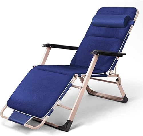 ININOSNP Memory-Schaum-Klappbett Balkon Freizeitstuhl Klappbett Büro Nickerchenmatte Ergonomischer Nickerchenstuhl Minimalistisches Bett Campingbett 178x66x30cm(Blue with Cushions) von ININOSNP