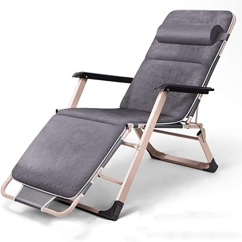 ININOSNP Memory-Schaum-Klappbett Balkon Freizeitstuhl Klappbett Büro Nickerchenmatte Ergonomischer Nickerchenstuhl Minimalistisches Bett Campingbett 178x66x30cm(Grey with Cushions) von ININOSNP