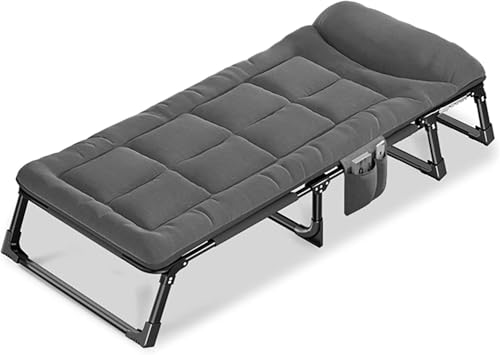 ININOSNP Memory-Schaum-Klappbett Gästebett mit Matratze – tragbares, faltbares Einzelbett, Campingbett mit Stahlrahmen und Schlafsofa for Erwachsene(180x66x30cm) von ININOSNP