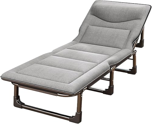 ININOSNP Memory-Schaum-Klappbett Klappbares Gästebett mit Schaumstoffmatratze – Tragbares Ausziehsofa und Campingbett for Erwachsene(Grigio,190x68x30cm) von ININOSNP