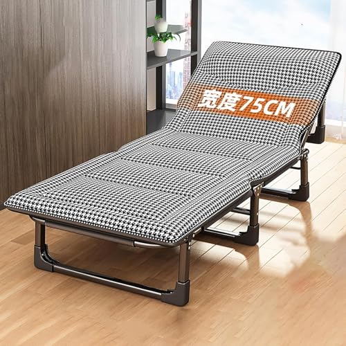 ININOSNP Memory-Schaum-Klappbett Klappbares Gästebett mit Schaumstoffmatratze – Tragbares Ausziehsofa und Campingbett for Erwachsene(Plaid,190x75x30cm) von ININOSNP