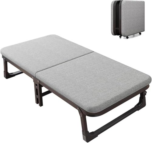 ININOSNP Memory-Schaum-Klappbett Klappbett aus Karbonstahl mit Matratze – platzsparendes Gästebett mit Rollen for kleine Wohnungen(185x60x38cm) von ININOSNP