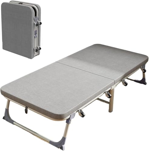 ININOSNP Memory-Schaum-Klappbett Klappbett mit Matratze – Metallrahmen und Holzlattenträger, Räder for Zuhause/Reisen/Camping(185 * 70 * 38cm) von ININOSNP