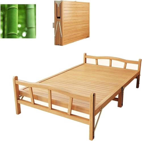 ININOSNP Memory-Schaum-Klappbett Klappbettrahmen aus Bambus – Stabiles, platzsparendes Design for Nickerchen zu Hause und im Büro(190 * 80 * 30cm) von ININOSNP