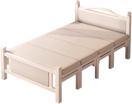 ININOSNP Memory-Schaum-Klappbett Platzsparendes Klappbett mit Matratze for Erwachsene - Stabiles Gästebett for Zuhause/Wohnung(Bianco,200 * 100CM) von ININOSNP