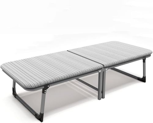 ININOSNP Memory-Schaum-Klappbett Tragbares, zusammenklappbares Gästebett mit Schaumstoffmatratze – Stabiler Metallrahmen, umwandelbares Schlafsofa und Campingbett(Grigio,190x80cm) von ININOSNP