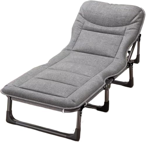 ININOSNP Memory-Schaum-Klappbett Tragbares Campingbett for Erwachsene – Baumwolle mit hoher Dichte und verstellbares, faltbares Feldbett for den Einsatz im Freien/zu Hause(Grigio,190 * 68CM) von ININOSNP