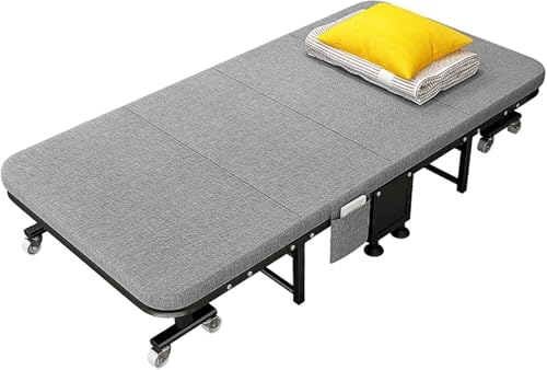 ININOSNP Memory-Schaum-Klappbett Tragbares Gästebett mit Schaumstoffmatratze – faltbares Schlafsofa und Campingbett auf Rädern, Stabiler Metallrahmen(190x80x30cm) von ININOSNP