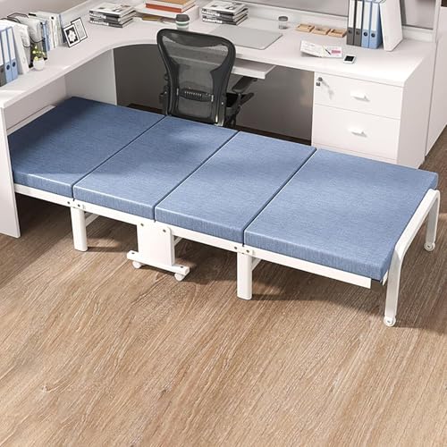 ININOSNP Memory-Schaum-Klappbett Tragbares Klappbett Gästebett Mit Matratze Schlafsofa Einzelbett Klappbett Stabiles Campingbett Campingbett for Erwachsene Geeignet Stahlrahmen(190x75x25cm) von ININOSNP