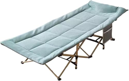 ININOSNP Memory-Schaum-Klappbett Tragbares Reisebett for Erwachsene, Eisseidenstoff, Bequeme Kopfstütze, faltbares Campingbett mit Matratze, geeignet for Familienreisen im Freien(Green,178 * 67CM) von ININOSNP